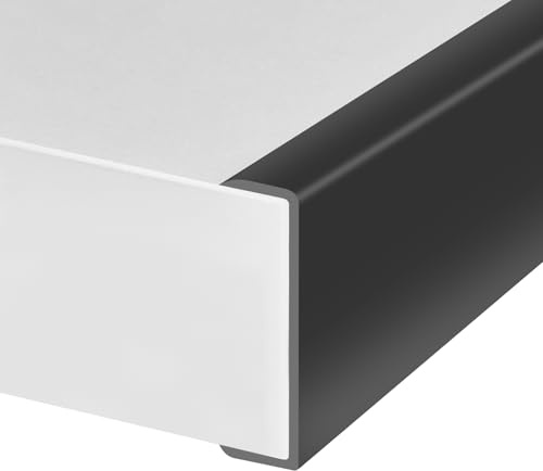 Bordo in gomma, protezione autoadesiva a forma di U per compensato, armadi, bordi in legno da 63 mm, riparazione flessibile di mobili, materiale EPDM, lunghezza 3 m, nero