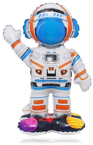 Folienballon Astronaut, 4D Luftballons Geburtstag Astronaut, XL Weltraum Astronaut Folienballon, Stehender Astronaut Inflatable Balloons für Kinder Geburtstagsparty, Weltraumpartys Deko
