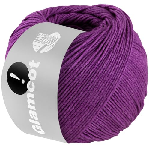 LANA GROSSA Glamcot | Zart glänzende, multifile Baumwoll-Viskosemischung | Handstrickgarn aus 60% Lyocell (Tencel TM) & 40% Baumwolle | 50g Wolle zum Stricken & Häkeln | 155m Garn FB 25