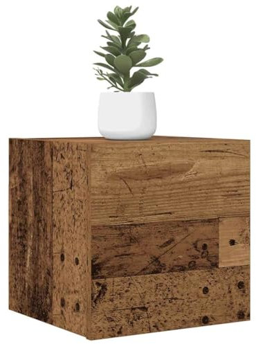 CFODOJ Entertainment Centers & TV Stand-Home-Wall Mounted TV Cabinet Old Wood 30.5x30x30cm