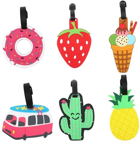 JSTHHTT 6 Pièces Étiquette Bagage, Étiquettes Valise, Bagages Avion, avec Carte D'identification de Nom, pour Sac de Voyage Sacs à dos