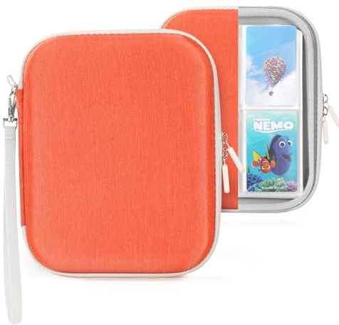 Card Case Fit for Yoto Cards, Portable Card Binder Holder with 120 Pockets for Player & Mini Audiobook Cards, Card Folder Storage with Sleeves for Travel (Orange)