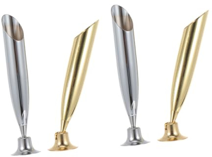VILLFUL 4 pièces Porte-plume Vintage Support Multifonctionnel pour Stylos à Encre et Plumes Socle Stable pour Bureau Or et Argent