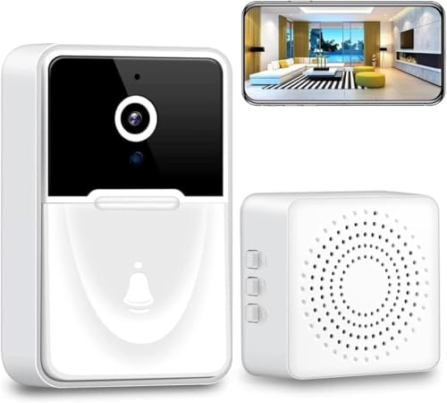 Sonnette sans fil avec caméra, sonnette caméra1080p,surveillance de vision nocturne HD,interphone à domicile,support de sécurité intelligent,sonnette vidéo wifi pour appels vocaux bidirectionnels