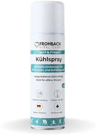 FROHBACH Kühlspray zur Sofortkühlung - 300 ml Erste-Hilfe-Kältespray bei Sportverletzungen, Schmerzen, Stauchungen anderen Beschwerden, Kältespray Sport Made in Germany (1 Stück)