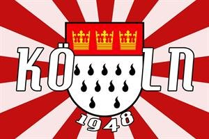FRIP - Köln 1948 mit Wappen Fussball Fahne Flagge Grösse 1,50x0,90m