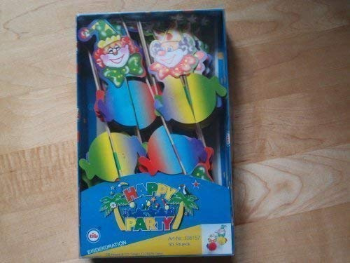 tib Stecker für Eisdekoration Happy Party Motiv: Clown 50 Stück