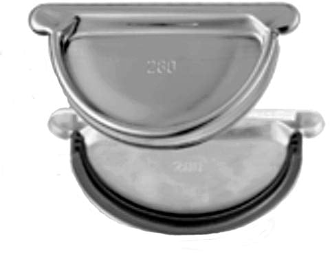 Steckboden universal mit Gummidichtung Titanzink für Dachrinnen in den Größen 250, 285 und 333 (250-er)