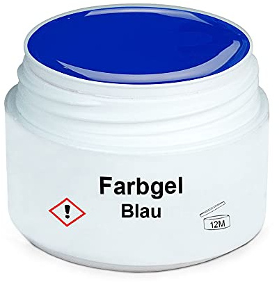 GS-Nails UV Farb-Gel für Nail-Art & Nagel-Design - 5 ml UV-härtendes Cover-Gel - Selbstglättendes Nail-Gel - Blau - A0