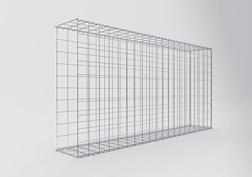 GABIONA Gabione zur Erweiterung (L x H x T cm: 200 × 100 × 30) – Steinkorb aus 4 mm Draht, Spiralverschluss – für Verlängerung in der Länge, ohne Stirngitter – Gabionenzaun