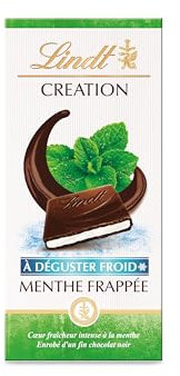 Lindt - Tablette Menthe Frappée CREATION - Chocolat Noir, 150g