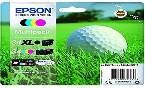 Epson Tintenpatrone Ultra 34XL/34, Schwarz, Cyan, Magenta, Gelb C13T34794010