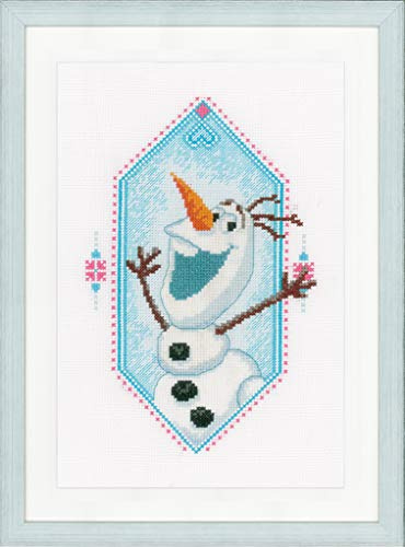 Vervaco PN-0167298 WD Zählmusterpackung Ich Bin Olaf Kreuzstickpackung zum Auszählen, Aida, weiß, 17 x 25 x 0,30 cm