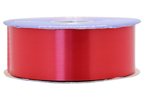 10 Meters of Poly Ribbon 2 Wide, Weddings, Crafts, Cakes, Florist (Carefully Folded) (Red)