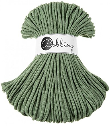 Bobbiny Premium Cords 5 mm - Rope-Garn 100 m 100% Baumwolle (Eucalyptus Green)