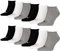 PUMA 12 Paar Sneaker Invisible Socken Gr. 35-49 Unisex für Damen Herren Füßlinge, Farbe:882 - grey/white/black, Socken & Strümpfe:43-46
