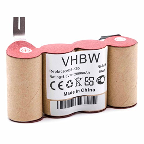 vhbw batteria compatibile con Kärcher K85, K50 aspirapolvere (2000mAh, 4,8V, NiMH)