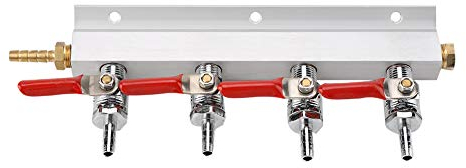 Fdit collecteur du gaz Distributeur de gaz de la bière, Distributeur d'air Splitter Collecteur de CO2 raccords npt1/4 Barb Adaptateur coupleur (4 Voies)