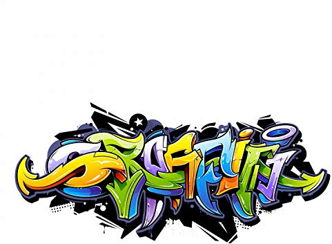 nikima Schönes für Kinder 158 Wandtattoo Graffiti bunt - in 6 Größen - Wanddeko Kinderzimmer Jugendzimmer Teenager - Größe 1500 x 670 mm