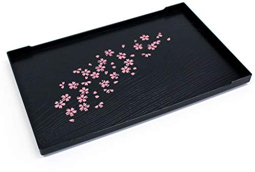 Teetablett mit Kirschblütenmuster, japanischer Stil, 25,4 x 16 cm