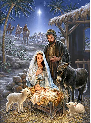 5D Diamond Painting Diamant Malerei Painting Bilder, Wowdecor Religiös Baby Schaf Alpakas Tiere Full Set Groß DIY Diamant Gemälde Malen Nach Zahlen