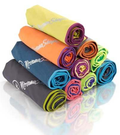 NirvanaShape Mikrofaser Handtuch - Reisehandtuch, Badetuch für Urlauber - kompakte, schnelltrocknende Microfaser Handtücher als Strandtuch, Sporthandtuch - für Reisen, Camping, Sport - 60 x 40 cm