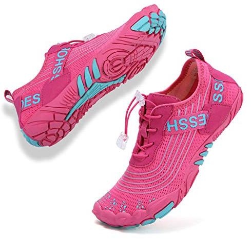 Topwolve Chaussures Aquatique Homme Femme Barefoot Chaussures de Trail Running Léger Séchage Rapide Chaussures de Plongée Surf Natation pour Piscine et Plage Bain,Rose,42 EU