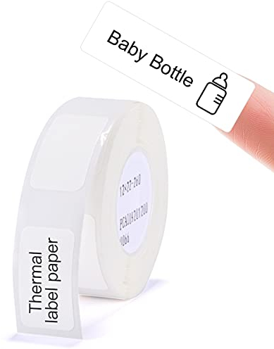 Selbstklebendes Thermoetikett Etikettenmacher-Klebeband Etikettendrucker-Papier kompatibel mit Niimbot D11 D110 D101 Etikettendrucker, wasserdicht, ölabweisend, kratzfest, 12 x 40 mm (weiß)