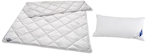 Böhmerwald Exclusiv Kamelhaardecke, allergikergeeignet, 100% Kamelhaar, Füllgewicht: 1000gr., normal, 135x200 cm & Komfort Kopfkissen, 85% Federn / 15% Daunen, Füllgewicht: 575 g, fest, 40 x 80 cm
