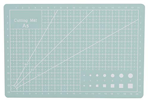 Cyrank A5 Schneidematte, selbstheilende Schneidematte mit Gitterlinien zum Nähen von Bastelstoff Quilten