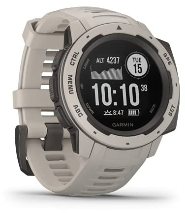Garmin Instinct – Montre Intelligente de Sport étanche avec Notifications de Smartphone et Fonctions de Sport/Fitness avec GPS, autonomie de 14 Jours, Gris Clair (certifié et reconditionné)