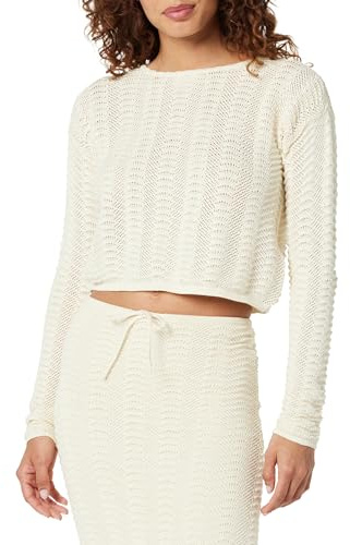 The Drop Makayla - Pullover Corto con Spalle Scoperte all'Uncinetto Maglione Pullover Donna