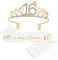 LUMoony 16 Geburtstags Kristall Tiara Krone Geburtstags Krone Kronenkristall Tiara Geburtstagskrone Schärpe Geburtstag Tiara Krone Frauen Mädchen Geburtstag Tiara für Dekorationen