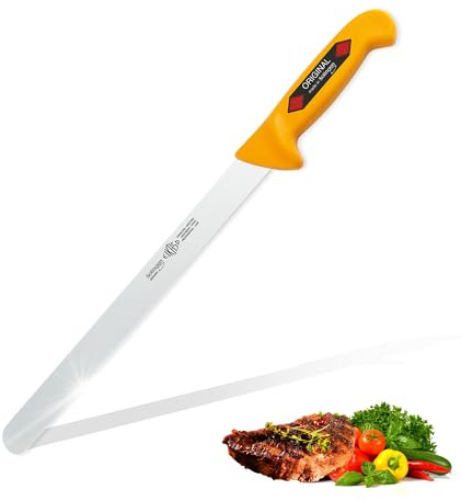 EIKASO Solingen Germany Aufschnitt/Salamimesser 40cm Schlachtermesser Metzgermesser extra lange Klinge aus Molybdänstahl 1.4116 | Für Fleisch Gemüse Obst