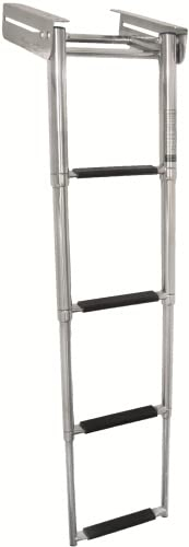 PONTTOR Teleskop Badeleiter mit Einschub, 4 Stufen, Edelstahl A4, Bootsleiter zur Badeplattform Boot Yacht…