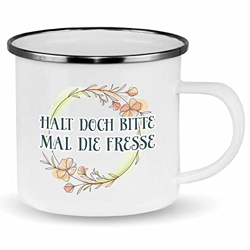 wowshirt Emallie Tasse Halt Bitte Mal Die Fresse Menschenhass Fluchen Statement Kollege Chef, Farbe:White Metal