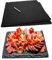 JMIATRY 3 x Schiefer-Käsebrett, 30,5 x 30,5 cm, Schieferplatten, schwarzes Schieferblech, Schneidebrett mit Steinkreiden, Schieferplatten-Set für Obst, Dessert, Vorspeise, Kuchen, Obst, Fleisch