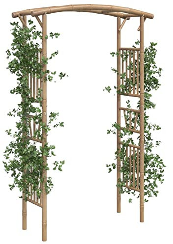 Tidyard Arche pour Rosiers Bambou Tonnelle de Jardin Tonnelle de Patio Arche de Jardin pour Plantes 118x40x187 cm