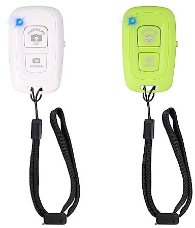 Telecomando wireless per fotocamera (confezione da 2), telecomando wireless per iPhone e telefoni Android, iPad, iPod, tablet, clicker per foto e video