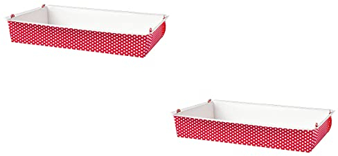 Demmler Back- und Auflaufform - Farbe: Rot - 4 Stück (2x2 Sets) - Rechteckige Einwegform aus stabilem Ofenkarton (28,5 x 18,5 x 5 cm) - Backfest bis 200 °C, gefrierfest bis -40 °C - Made in Germany