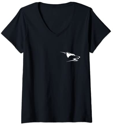 Damen Wolfpack Fitness-Uhrwerk T-Shirt mit V-Ausschnitt