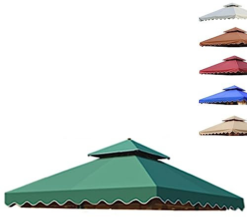 HCZION 3x3m Toile De Rechange pour Jardin Tissu De Rechange pour Pavillon Bâche De Remplacement Toile pour Pergola en Toile Oxford Imperméable (Color : Green)