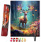 Bougimal Painting By Numbers adultes paysage sans cadre avec pinceaux et peintures acryliques - 40 x 50 cm, Cerf de la jungle
