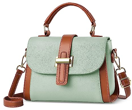 DIRRONA Borse Tote Donna Piccola Borsa A Tracolla Casual Viaggio Borsa A Mano Pu Pelle Impermeabile Borsa Top Tote Quotidiano Lavoro Datazione Regalo Borse Multitasche Messenger verde