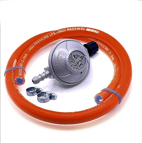 DN Autogas Parts Camping Gasdruckregler 0,8 kg/h + Hochdruckschlauch 2 Meter Set