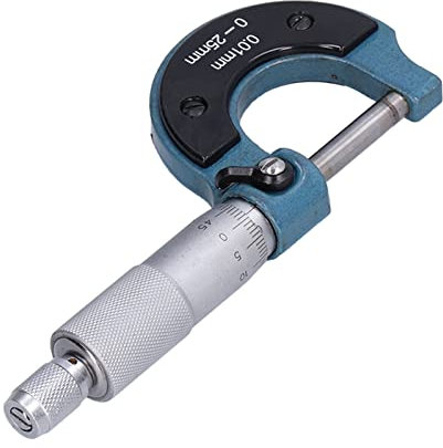 Micrómetro, Micrómetro Exterior de 0,01 Mm con Llave Micrómetro de Espesor de Acero Inoxidable, Micrómetros Exteriores (0-25 mm)