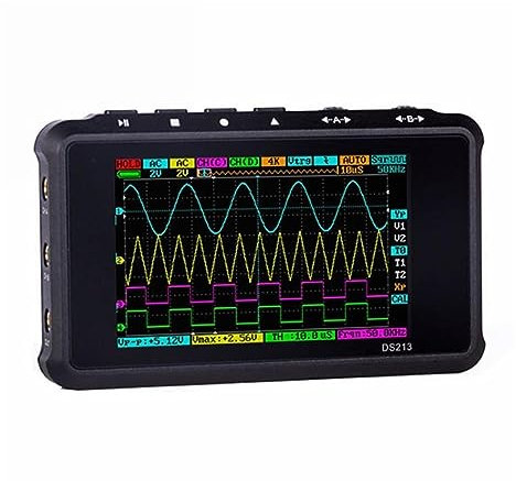PAKJEL Oscilloscopio Digitale Professionale, Oscilloscopio Digitale Tascabile a Quattro canali Frequenza di campionamento Elevata per Prestazioni Migliori