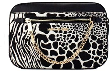 Michael Kors Damen Jet Set Artikel Large East West Chain Crossbody, Schwarz/Gold, Large