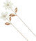 FRANK FLECHTWAREN Gartenstecker, Gartendeko, Gartenstecker Blume, 2er Set, Holz, Metall, Echtrostfinish Maße: Höhe 57 cm, 69 cm