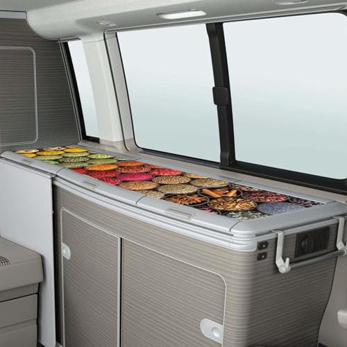 FOTOFOL Schutzfolien-Set, passt für VW T6, T6.1 California Küche Coast Ocean Kühlschrank Kochfeld Spülbecken mit Motiv. Eigenes Motiv möglich. Glänzend oder Matt (T6.1(mit eigenem Motiv))